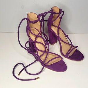 Purple suede heels